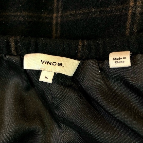 Vince Flannel Plaid Wide Leg Pants black brown wool cashmere blend super soft 16 - Picture 9 of 12